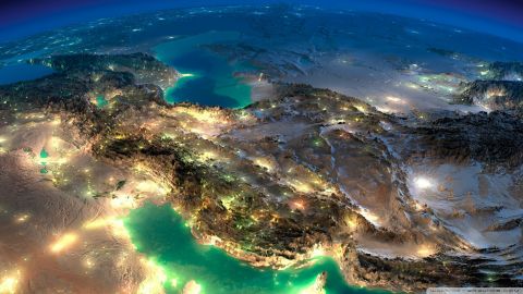 عکس شب نورانی ایران از فضا توسط ماهواره 1