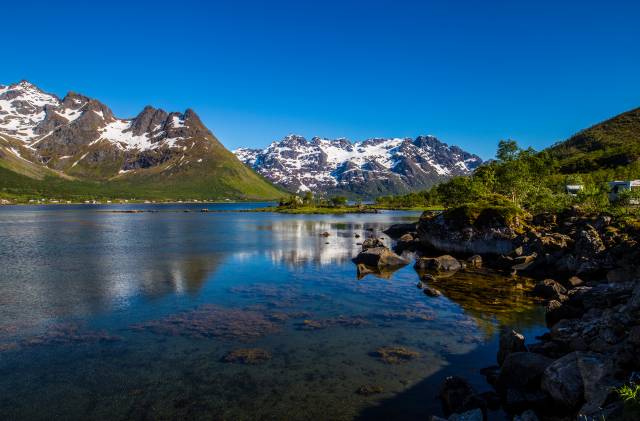 کوههای نروژ عکس طبیعت Lofoten  بارگیری تصویر زمینه کوهی روی رایانه رومیزی ، تبلت 1
