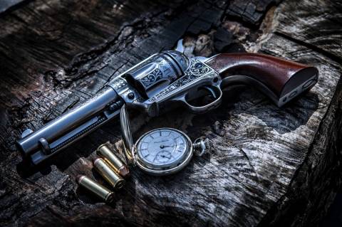 Pistols Clock Pocket watch Cartridge (اسلحه گرم) عکس ارتش Revolver  تصویر زمینه تصویر زمینه نظامی ، تپانچه ، گلوله در رایانه رومیزی ، قرص 1