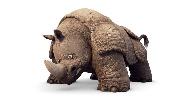 Rhino Vincent Chambin، The Jungle Bunch: The Movie پس زمینه سفید کارتون حیوانات عکس گرافیک سه بعدی  بارگیری تصویر زمینه حیوانات ، کرگدن ، روی رایانه رومیزی ، تبلت 1