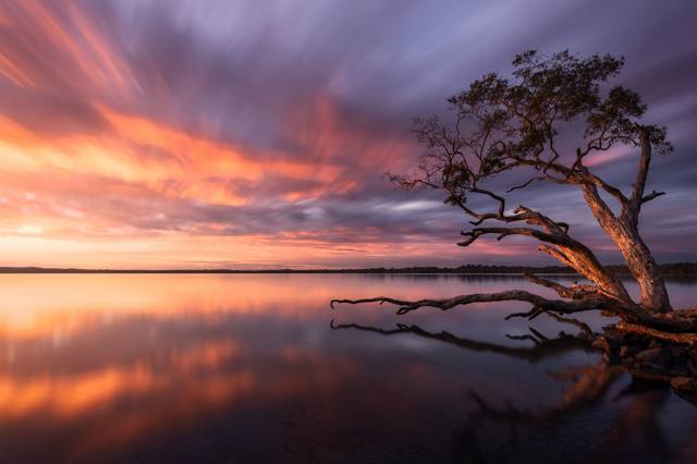 طلوع و غروب خورشید در استرالیا عکس عکس طبیعت دریاچه های Weyba  طلوع و غروب آفتاب بارگیری تصویر تصویر در رایانه رومیزی ، تبلت 1
