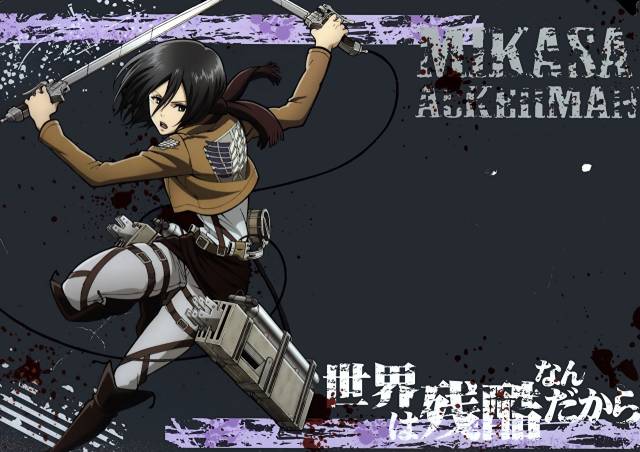 عکس دختران انیمه حمله به جنگجویان تایتان Mikasa Ackerman  دانلود تصویر زمینه زن جوان ، زن ، جنگجو در رایانه رومیزی ، تبلت 1