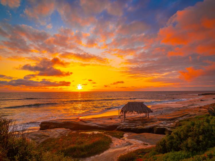 طلوع و غروب خورشید ساحل ایالات متحده آمریکا منظره امواج آسمانی دریا ساحل ویناندسی لا ژولا ابرهای کالیفرنیا عکس طبیعت طلوع و غروب آفتاب ، بارگیری تصویر زمینه تصویر زمینه از عکس در رایانه رومیزی ، قرص 1