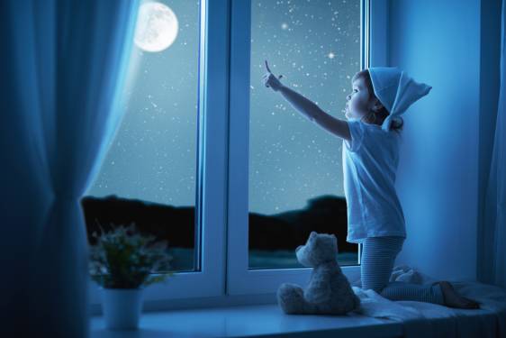 دختران کوچک پنجره شب عکس کودکان  کودک ، تصویر زمینه زمان شب 1