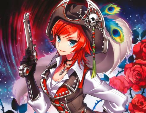 عکس Pirates Pistols kaku-san-sei million arthur Girl Redhead Girl Anime Girls  تصویر زمینه زن جوان ، زن ، تپانچه 1