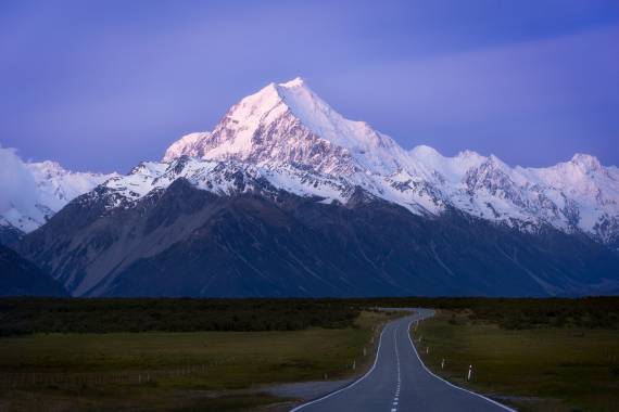 Roads Mountains نیوزیلند Mount Cook عکس طبیعت  تصویر زمینه کوهی 1