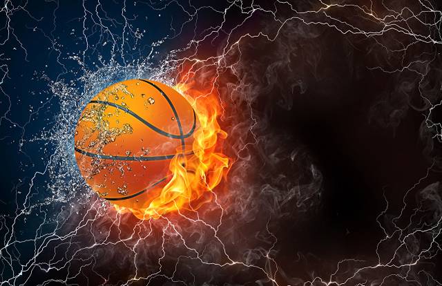 توپ بسکتبال آب آتش آب چلپ چلوپ عکس رعد و برق  ورزشی ، ورزشی ، شعله ، پیچ و مهره تصویر زمینه تصویر زمینه 1