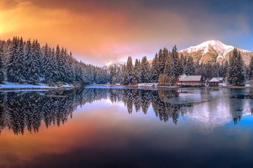 Lake Mountains Austria Winter Keltendorf عکس طبیعت  تصویر زمینه کوهی 1