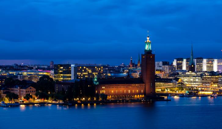 عکس شهرهای برج شب شب استکهلم  زمان شب ، برج تصویر زمینه برج 1