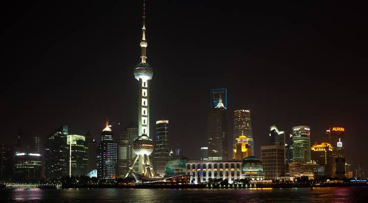عکس آسمان خراش های شانگهای چین برج های شب برج شهرها  تصویر زمینه از ساختمان ، زمان شب ، برج ها 1