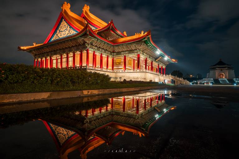 عکس معبد تایوان Pagodas Pond Pond عکس شهرهای شب  معبد ، تصویر زمینه تصویر زمینه شب 1