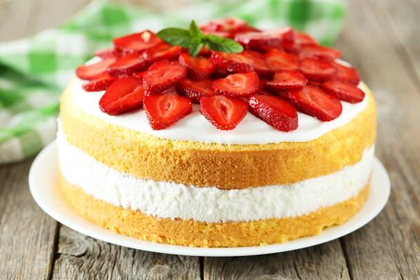 شیرینی کیک طرح توت فرنگی عکس غذا  شیرینی پزی ، تصویر زمینه Torte 1