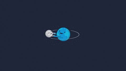 تصویر زمینه دوستی زمین و ماه 1