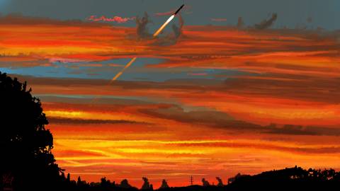 موشک پرتاب در تصاویر پس زمینه آسمان 1