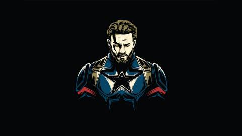 کاغذ دیواری طراحی مینیمالیستی Captain America 1