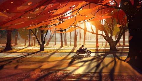تصاویر پس زمینه دوچرخه سوار حومه پاییز پاییز 1