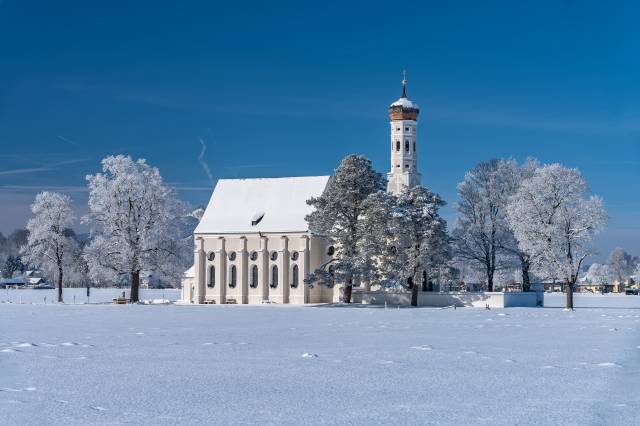 عکس کلیسای زمستانی آلمان بایرن عکس طبیعت برفی  تصویر زمینه 1