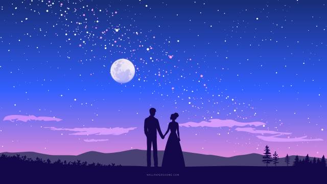 عکس عروس و داماد در شب مهتابی 1