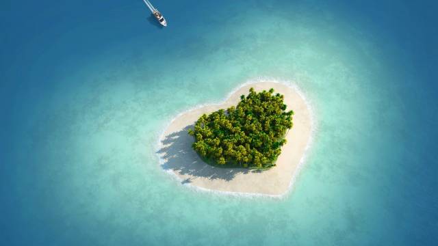 عکس جزیره قلبی و عاشقانه 1